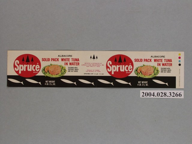 Spruce牌水煮鮪魚罐頭商標 (共2張)