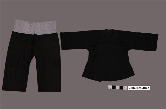 黑棉質女大襟衫褲組 (共4張)
