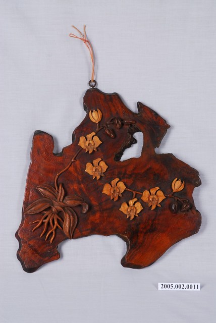 日月潭紀念蘭花漆屏掛飾 (共1張)