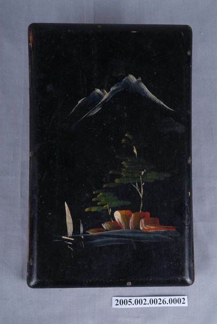 彩繪山水漆器硯盒蓋 (共1張)