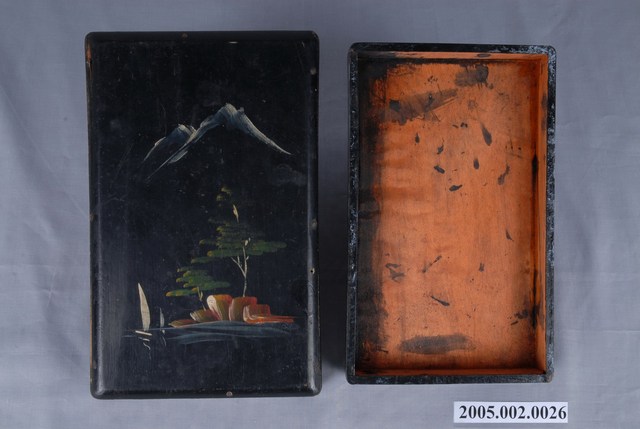 彩繪山水漆器硯盒 (共1張)