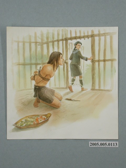 林順道《少女丟刀給馬糾糾》 (共1張)