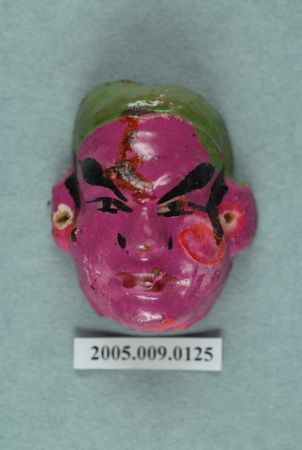 土黏香戲偶紅面人像偶頭半成品 (共2張)