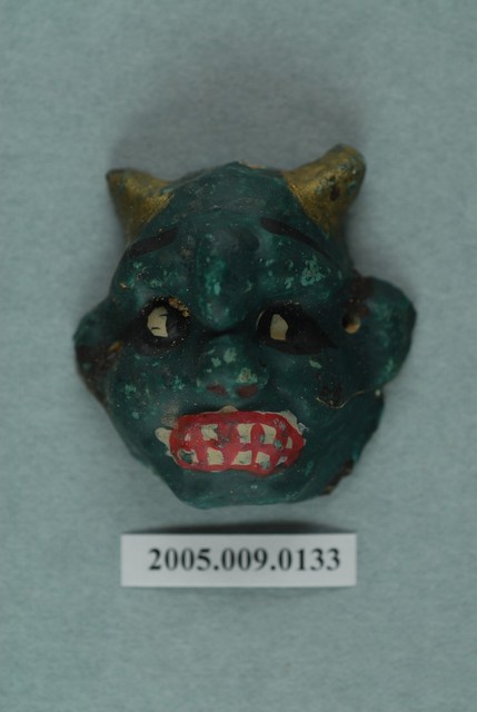 土黏香戲偶雙角青面怪偶頭半成品 (共2張)