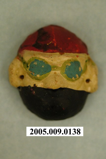 土黏香戲偶戴眼鏡半蒙面人像偶頭半成品 (共2張)