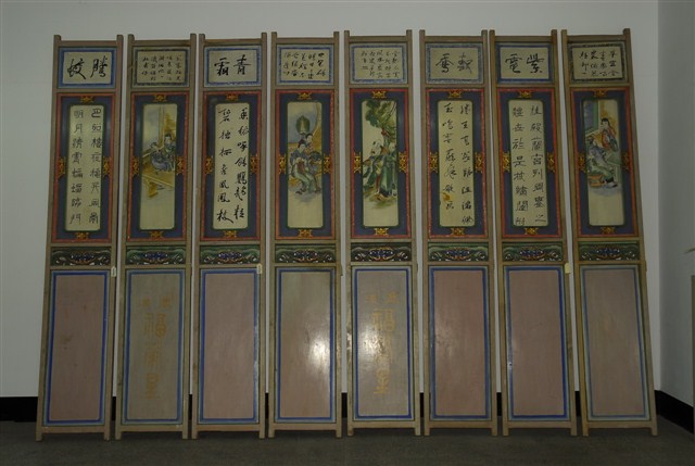 鹿津福榮星戲臺九甲戲彩繪板一組8件 (共1張)