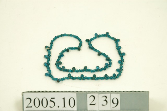 藍色硫璃珠單串項飾 (共3張)