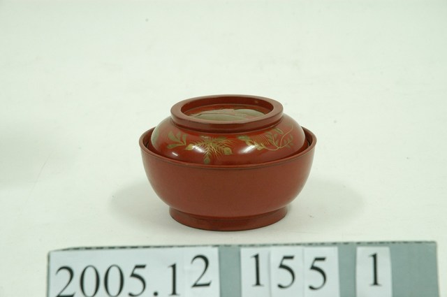 朱地花卉紋蒔繪蓋碗 (共1張)