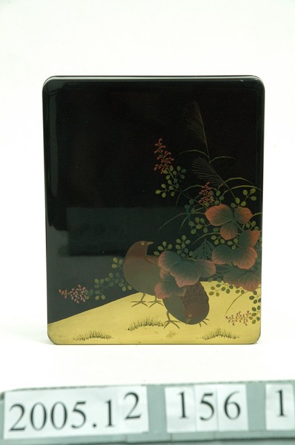 黑地蒔繪花鳥紋漆盒盒蓋 (共3張)