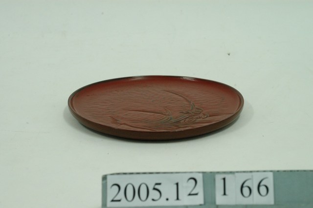 朱漆蘭花紋雕刻漆盤 (共3張)