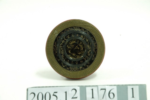 竹編描金圓漆盒上蓋 (共3張)