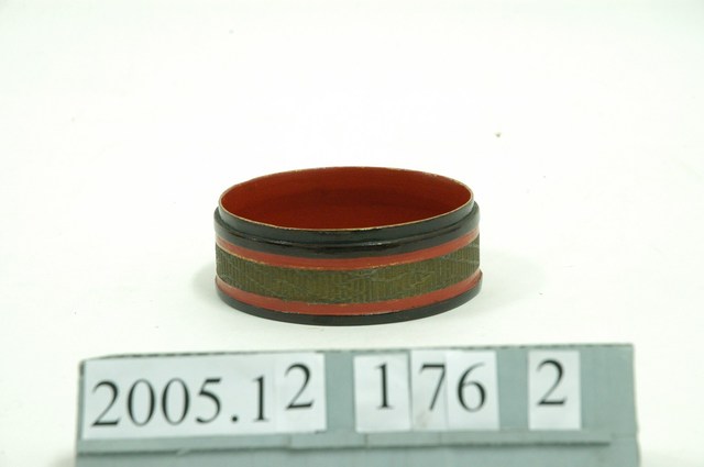 竹編描金圓漆盒下盒 (共2張)