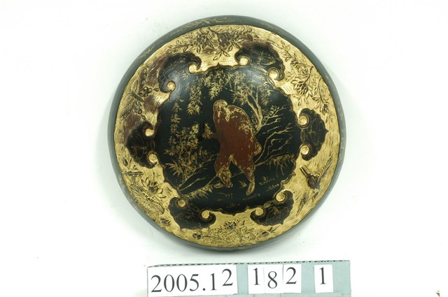 黑地人物花卉動物紋提籃上蓋 (共4張)