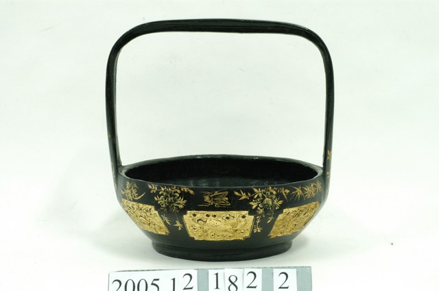 黑地人物花卉動物紋提籃主體 (共4張)