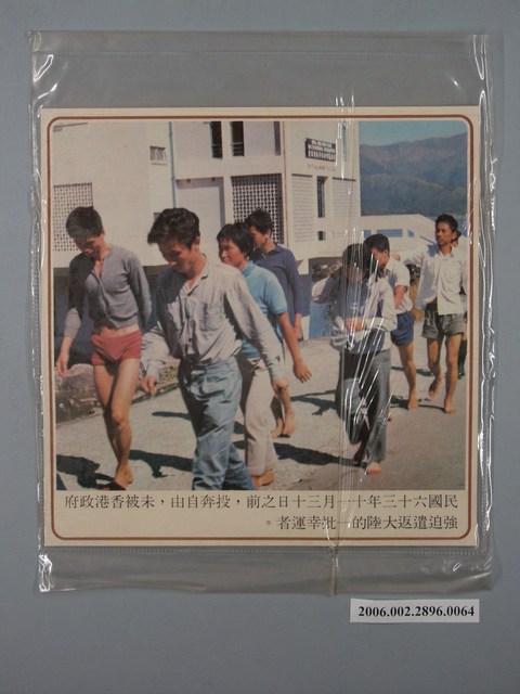 中國大陸災胞救濟總會印行《中國大陸共匪暴行》〈未被香港政府強迫遣返大陸的一批幸運者〉文宣 (共1張)