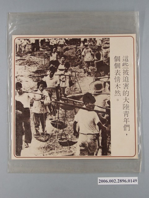 中國大陸災胞救濟總會印行《中國大陸共匪暴行》〈被迫害的大陸青年們〉文宣 (共1張)