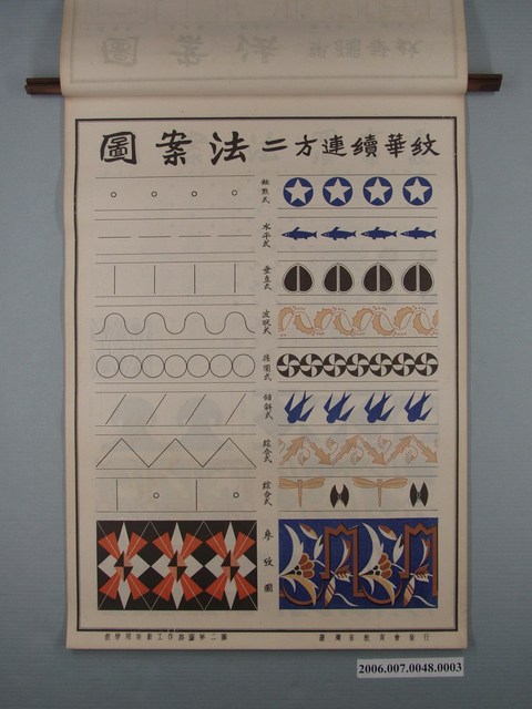 臺灣省教育會發行《教學用美術工作掛圖》二方連續華紋 (共1張)