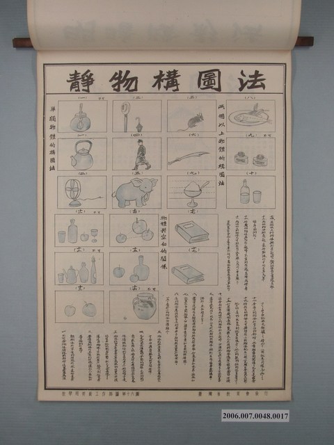 臺灣省教育會發行《教學用美術工作掛圖》靜物構圖法 (共1張)