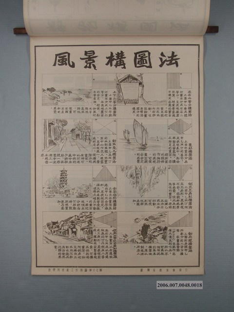 臺灣省教育會發行《教學用美術工作掛圖》風景構圖法 (共1張)