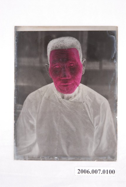 老人半身照玻璃底片 (共2張)