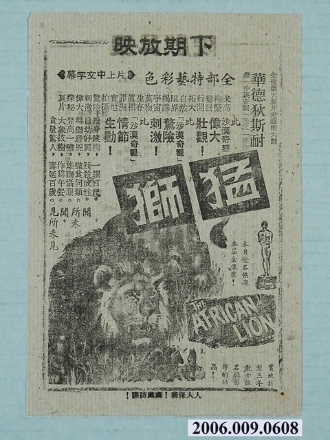 《猛獅》電影廣告單 (共2張)