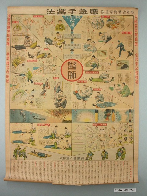 應急手當法昭和18年總督府推薦海報 (共1張)