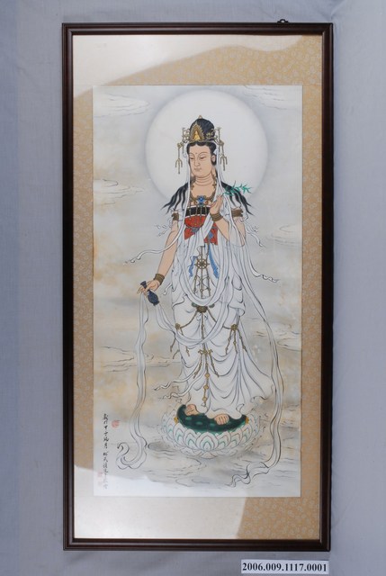 1981年柯武鐘繪觀音神明彩之中幅 (共2張)