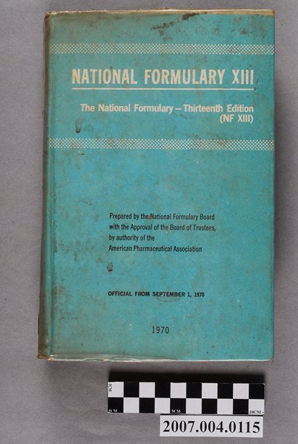美國製藥協會出版《國家配方》1970年第13版 (共4張)