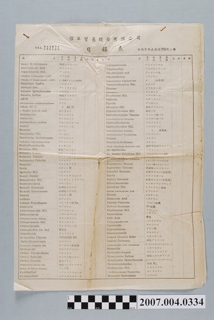 信洋貿易股份有限公司目錄表 (共4張)