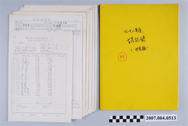 三和藥廠77及78年度生產記錄文檔 (共6張)