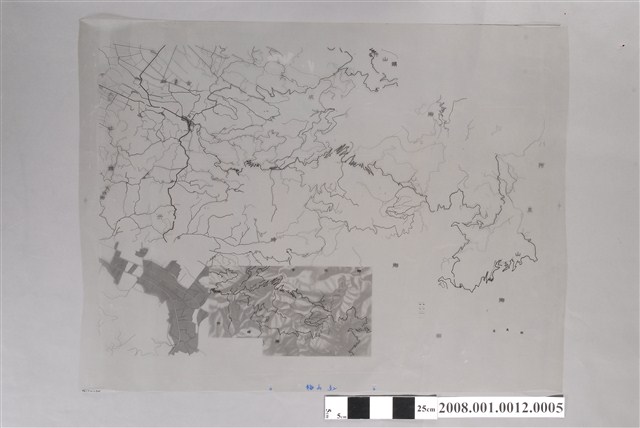 〈嘉義縣梅山鄉行政區域圖〉製版膠片土地利用紅版 (共2張)