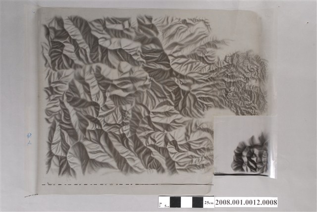 〈嘉義縣梅山鄉行政區域圖〉製版膠片地形暈渲 (共2張)