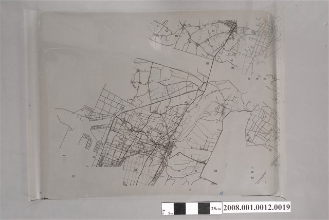 〈臺中縣清水鎮行政區域圖〉製版膠片道路紅版 (共2張)