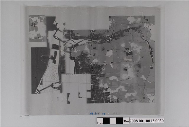 〈臺南縣將軍鄉行政區域圖〉製版膠片土地利用藍版 (共2張)