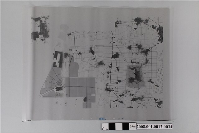 〈臺南縣將軍鄉行政區域圖〉製版膠片土地利用紅版 (共2張)