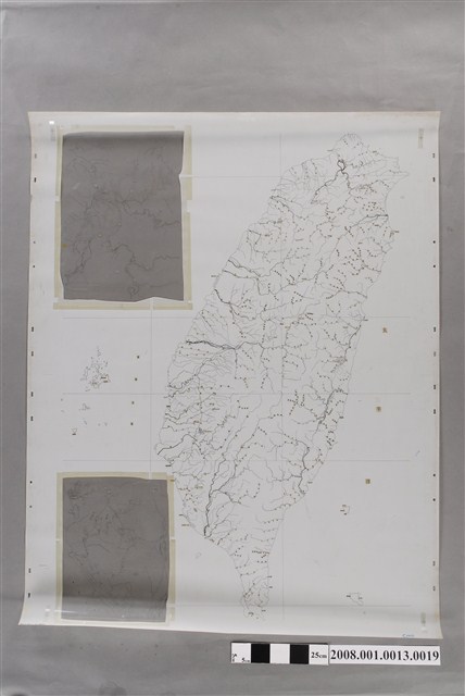 〈三十萬分一臺灣地區〉製版膠片水文藍版 (共2張)