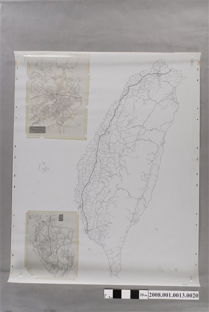 〈三十萬分一臺灣地區〉製版膠片公路紅版 (共2張)