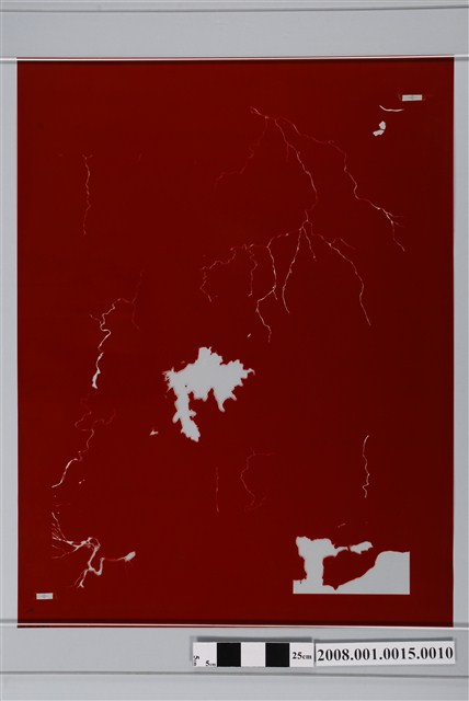 〈南投縣魚池鄉行政區域圖〉製版膠片水域 (共2張)