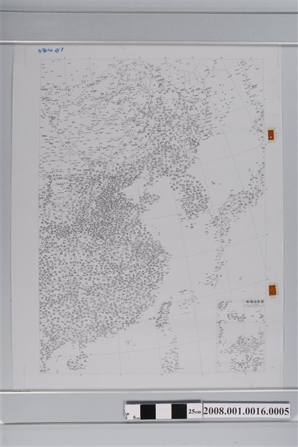 〈中華民國全圖〉右半部製版膠片文字黑版 (共2張)