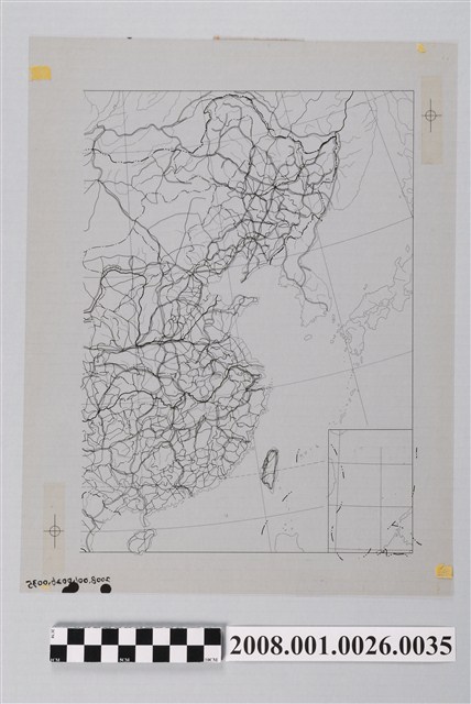 中華民國地圖右半部製版膠片行政界及公路 (共2張)