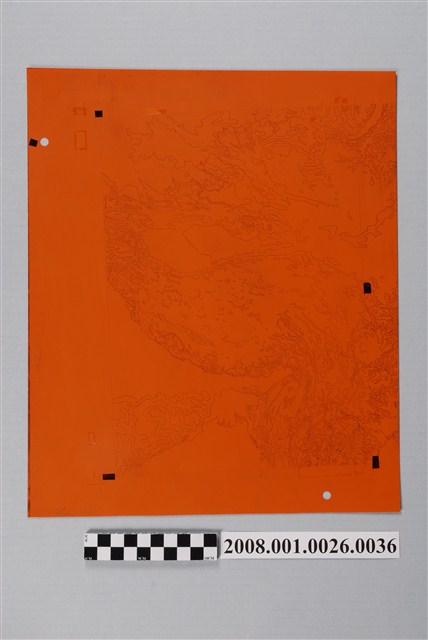 中華民國地圖左半部製版膠片等高線 (共2張)