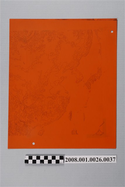 中華民國地圖右半部製版膠片等高線 (共2張)