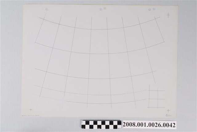 中華民國地圖製版描圖紙經緯線 (共2張)