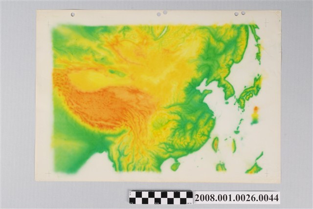 中華民國地圖製版膠片地形分層設色 (共2張)