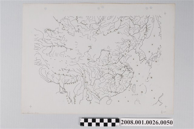 中華民國地圖製版膠片水文藍版 (共2張)