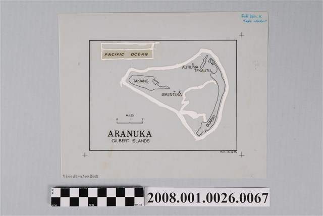 〈阿拉努卡環礁〉清繪膠片文字黑版 (共2張)