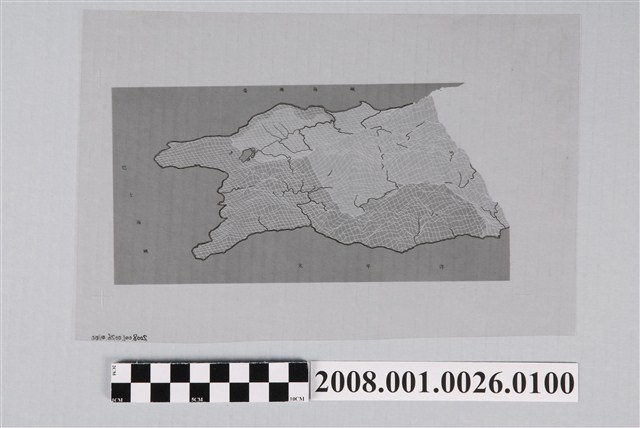 〈手繪墾丁鳥瞰圖〉製版陽片漁網圖及國家公園範圍 (共2張)