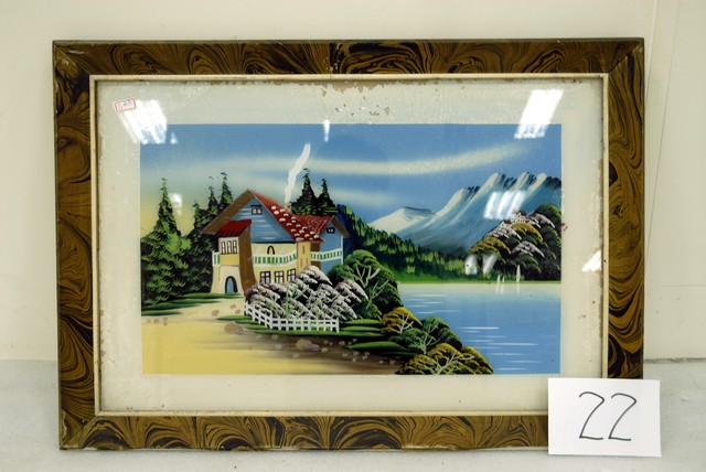 山水風景玻璃畫 (共4張)