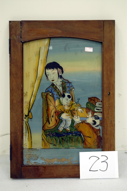 母子嬉戲玻璃畫 (共4張)