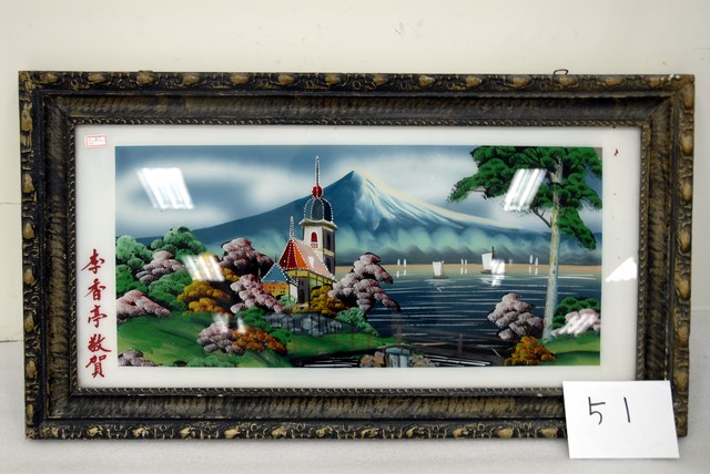 山水風景圖玻璃畫 (共4張)